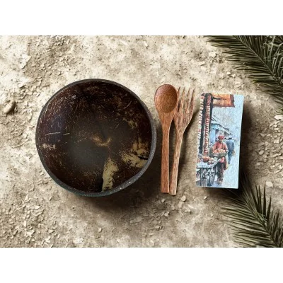 Coco Elegance Salad Set | Eco-Friendly Tableware | Cherrysh