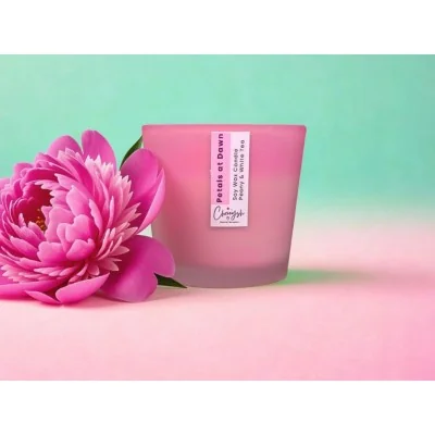 Peony & White Tea Soy Wax Shot Glass Candle | Cherrysh