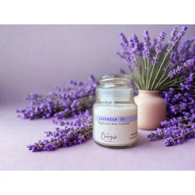 Lavender Coconut Wax Candle | Premium Eco-Friendly Scented Candle by Cherrysh Lavender Coconut Wax Candle | Premium Eco-Friendly Scented Candle by Cherrysh